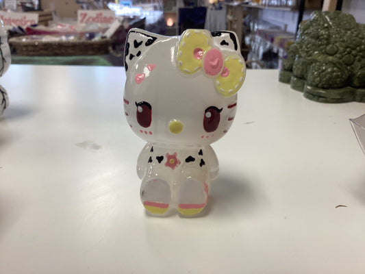 Hello Kitty Selenite Hand Painted Carving