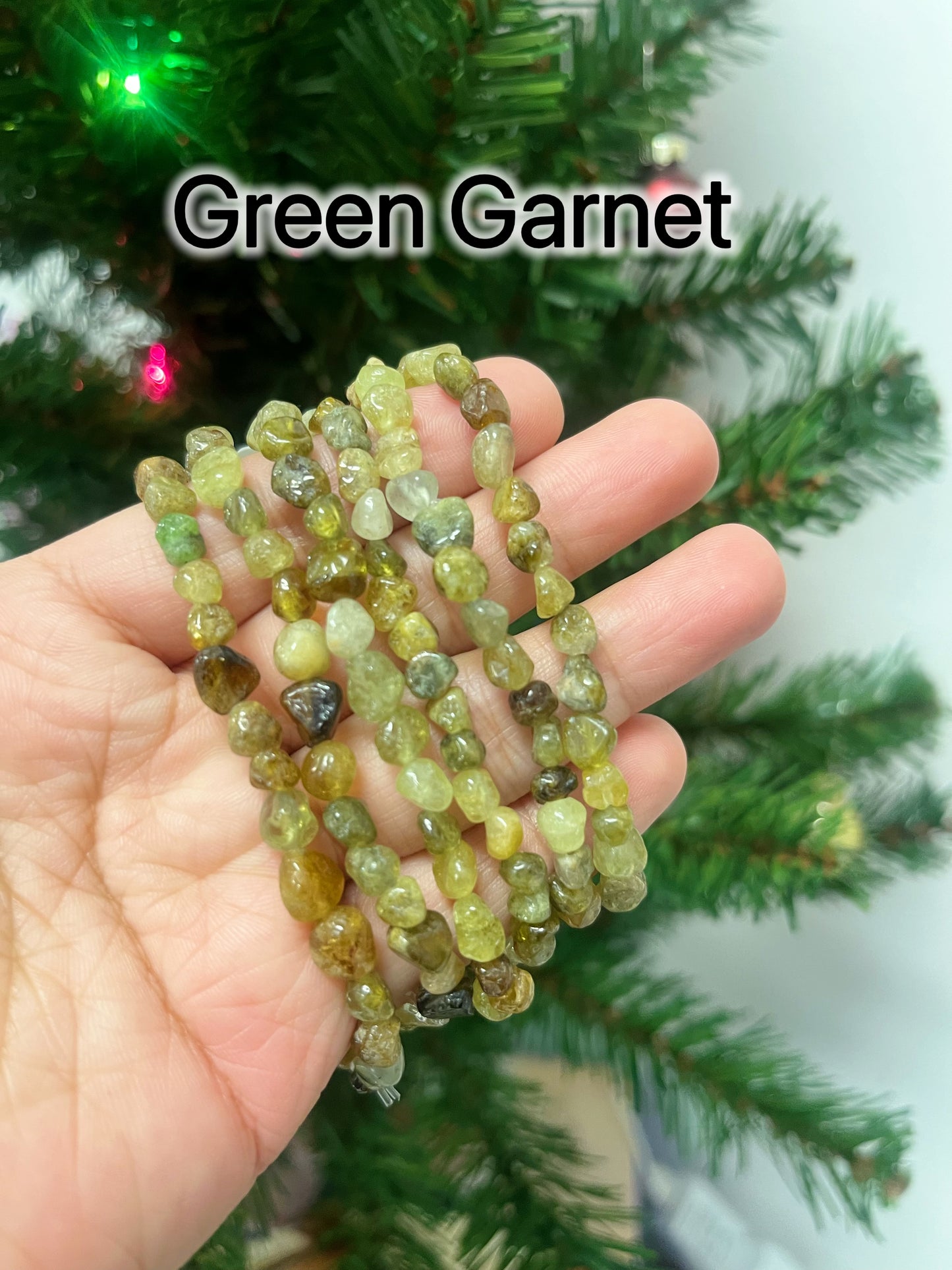 Green Garnet Pebble Bracelet