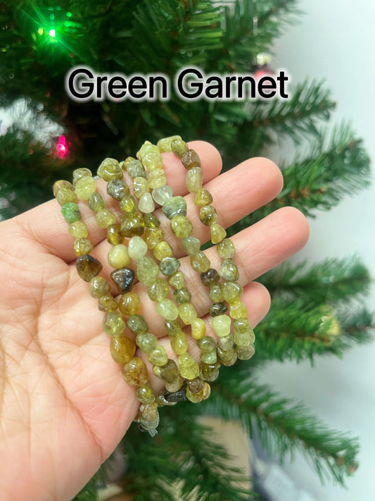 Green Garnet Pebble Bracelet