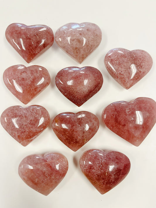 Strawberry Quartz Hearts