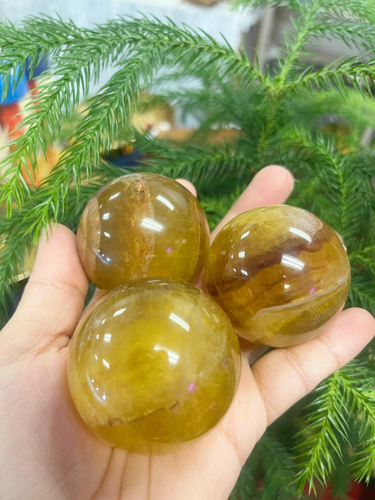 Yellow Fluorite Sphere