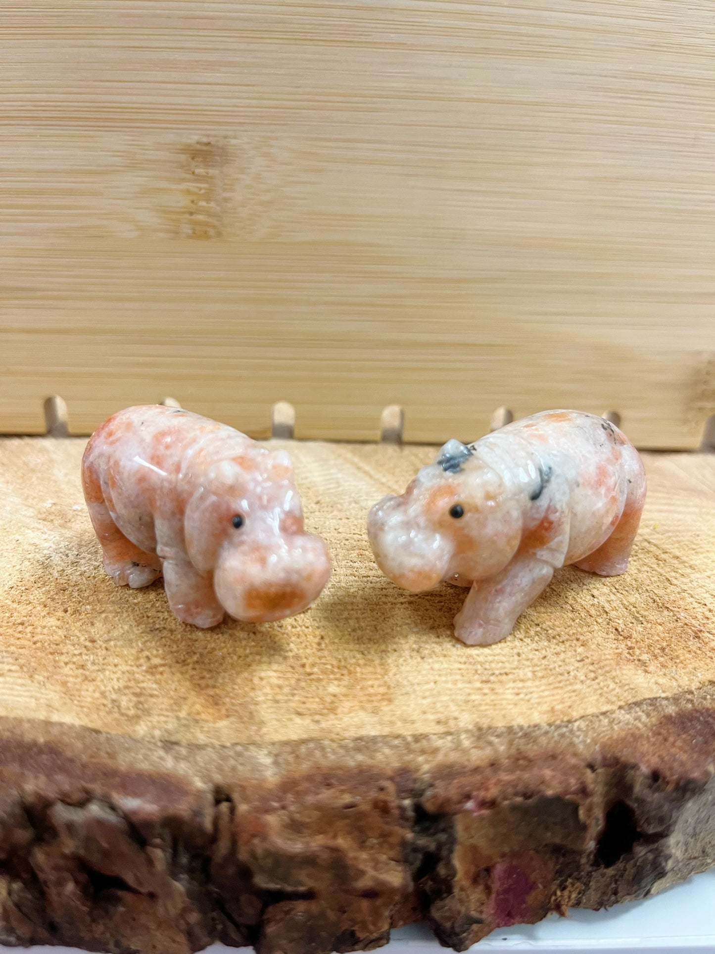 hippo sunstone carving