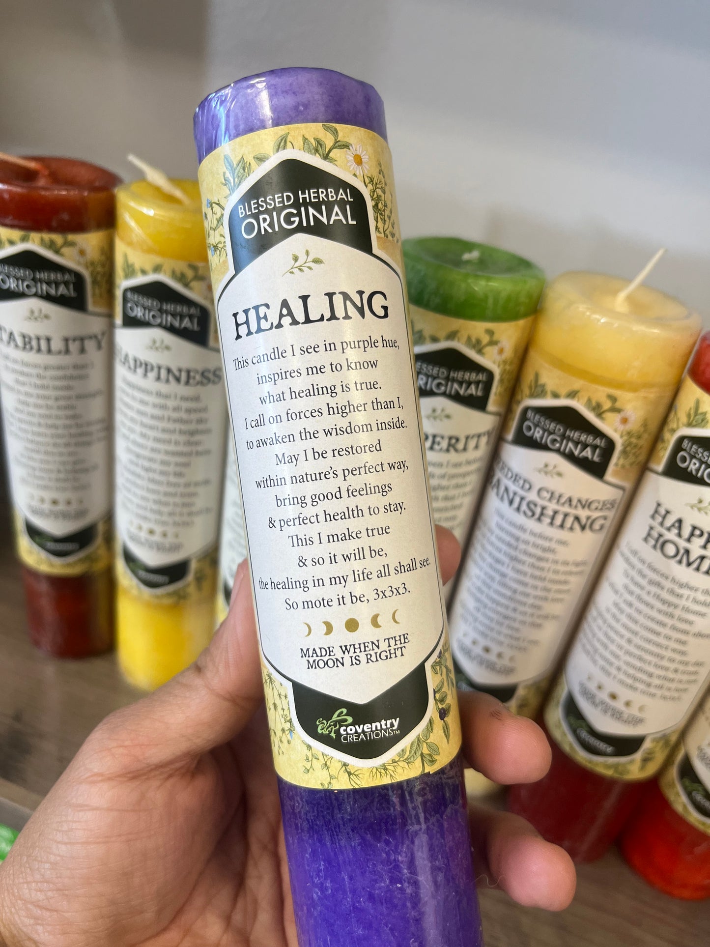 Intention candle Blessed Herbal Pillar Candles