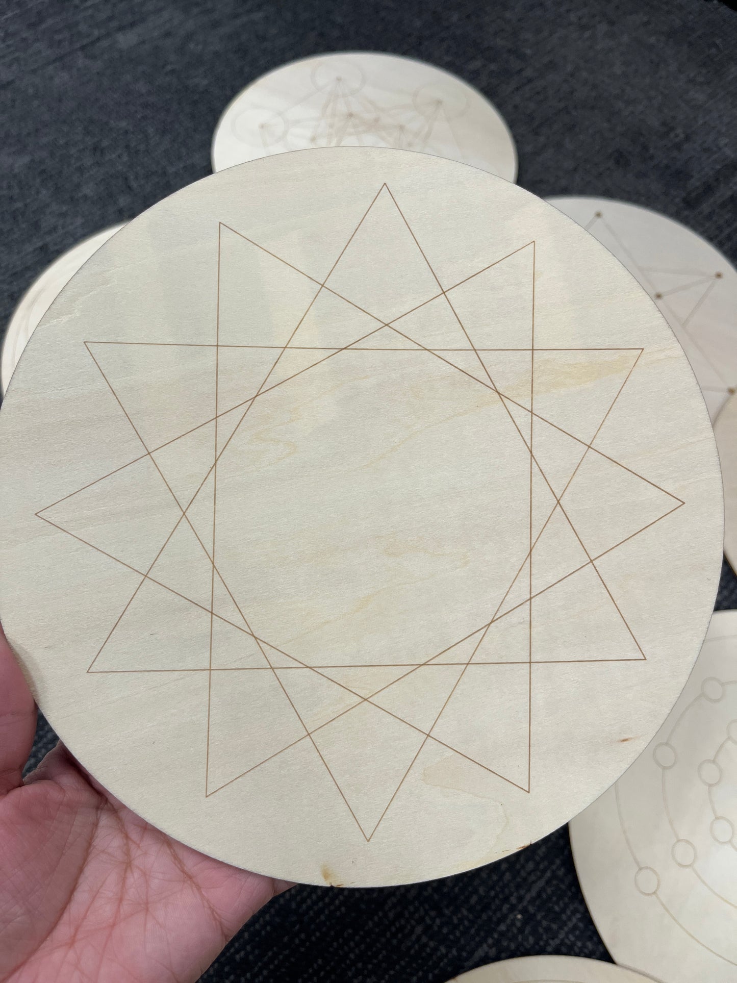 Wooden crystal grid board reiki healing tools Intention Setting Board