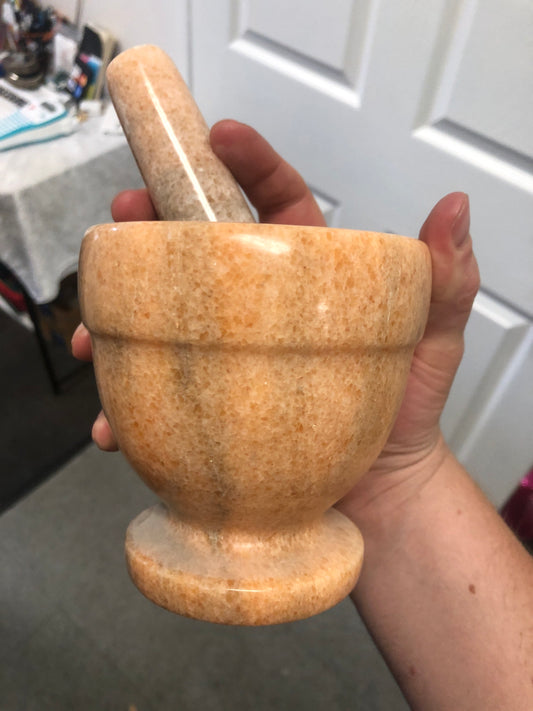 Sunset Jade Mortar and Pestle