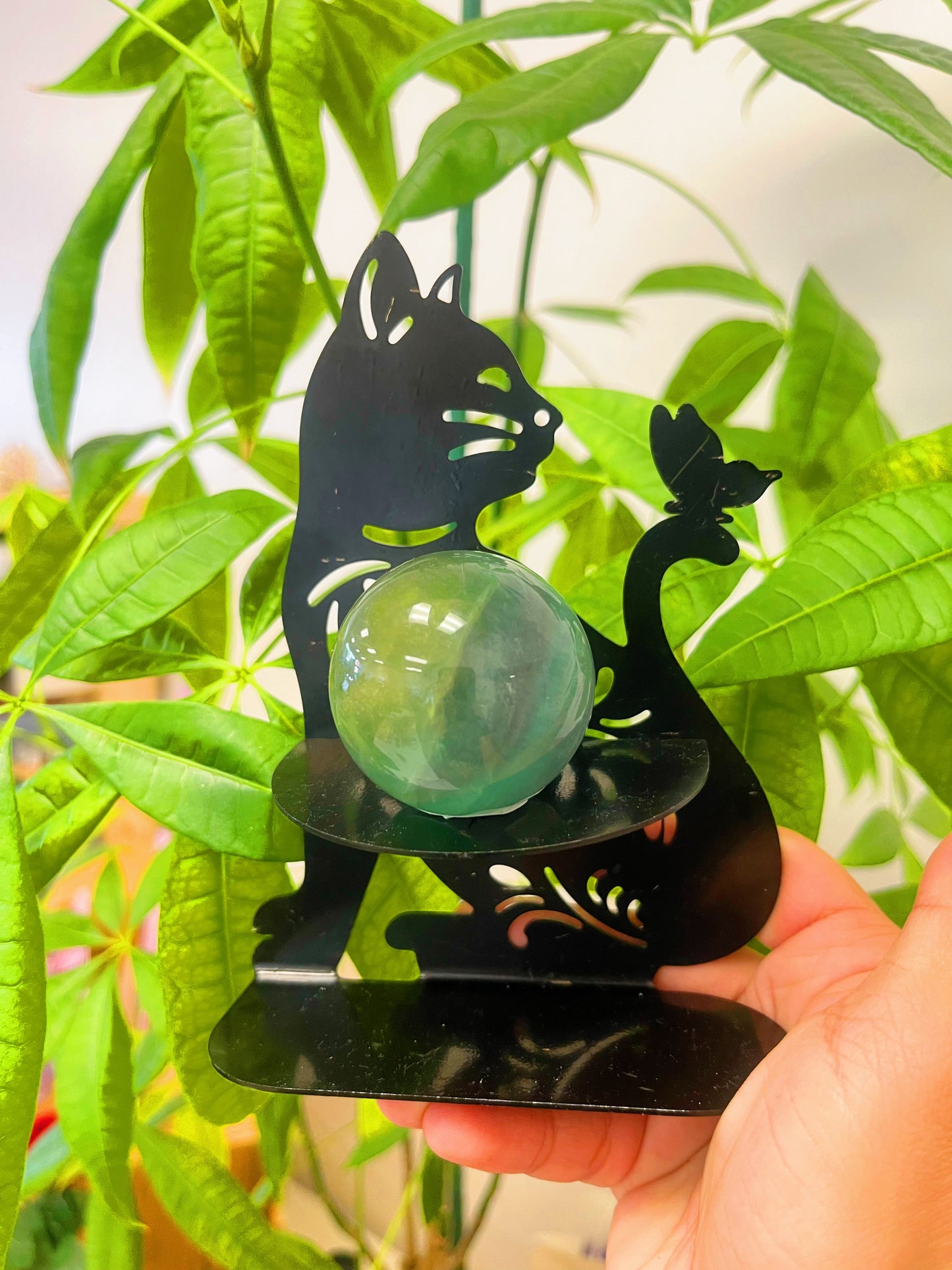 Black Cat Sphere Holder