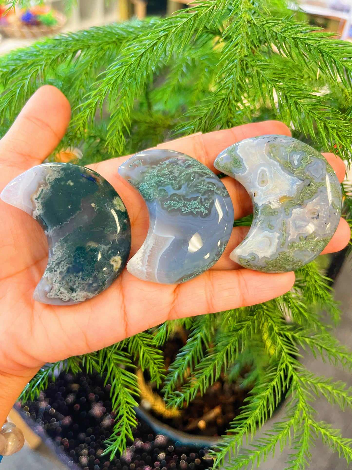 Moss Agate Moons