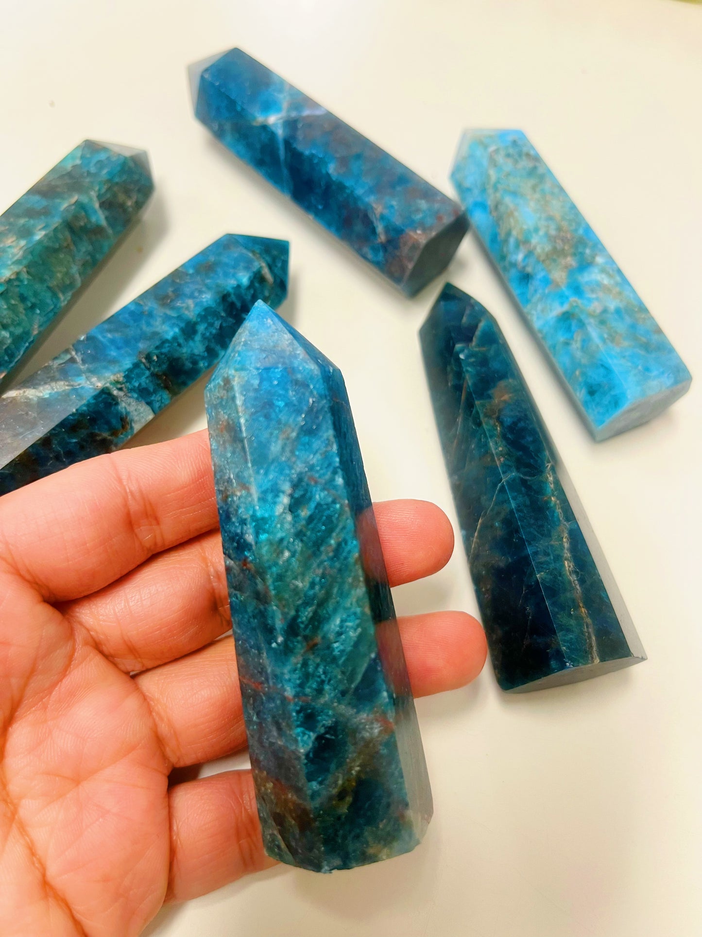 Blue Apatite Tower Prism