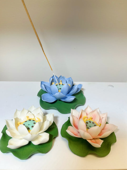 Ceramic Lotus Flower Incense Holder