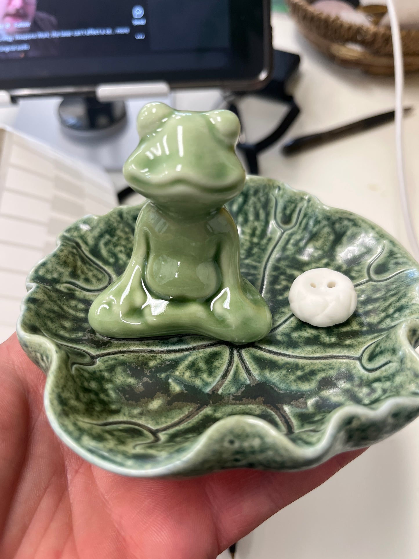 Frog on Lily Pad Incense Stick Holder