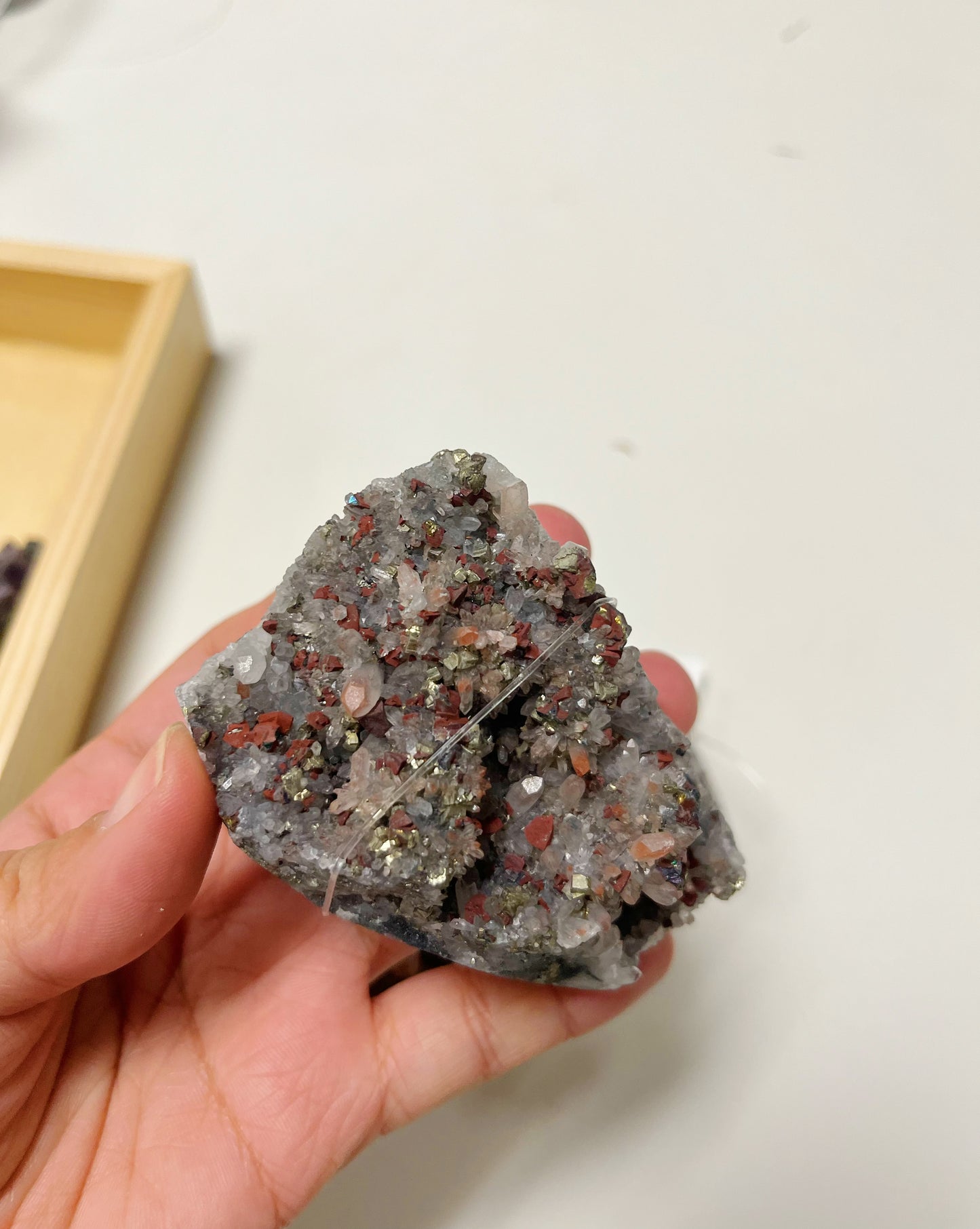 Red Quartz with Pyrite