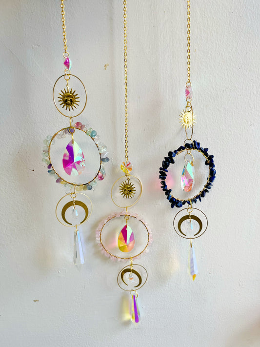 Circle Gold Crystal Suncatcher