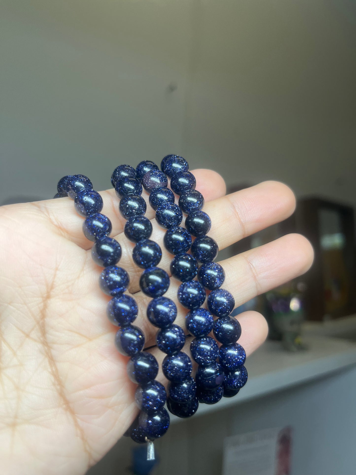 Blue Goldstone Bracelet 8mm