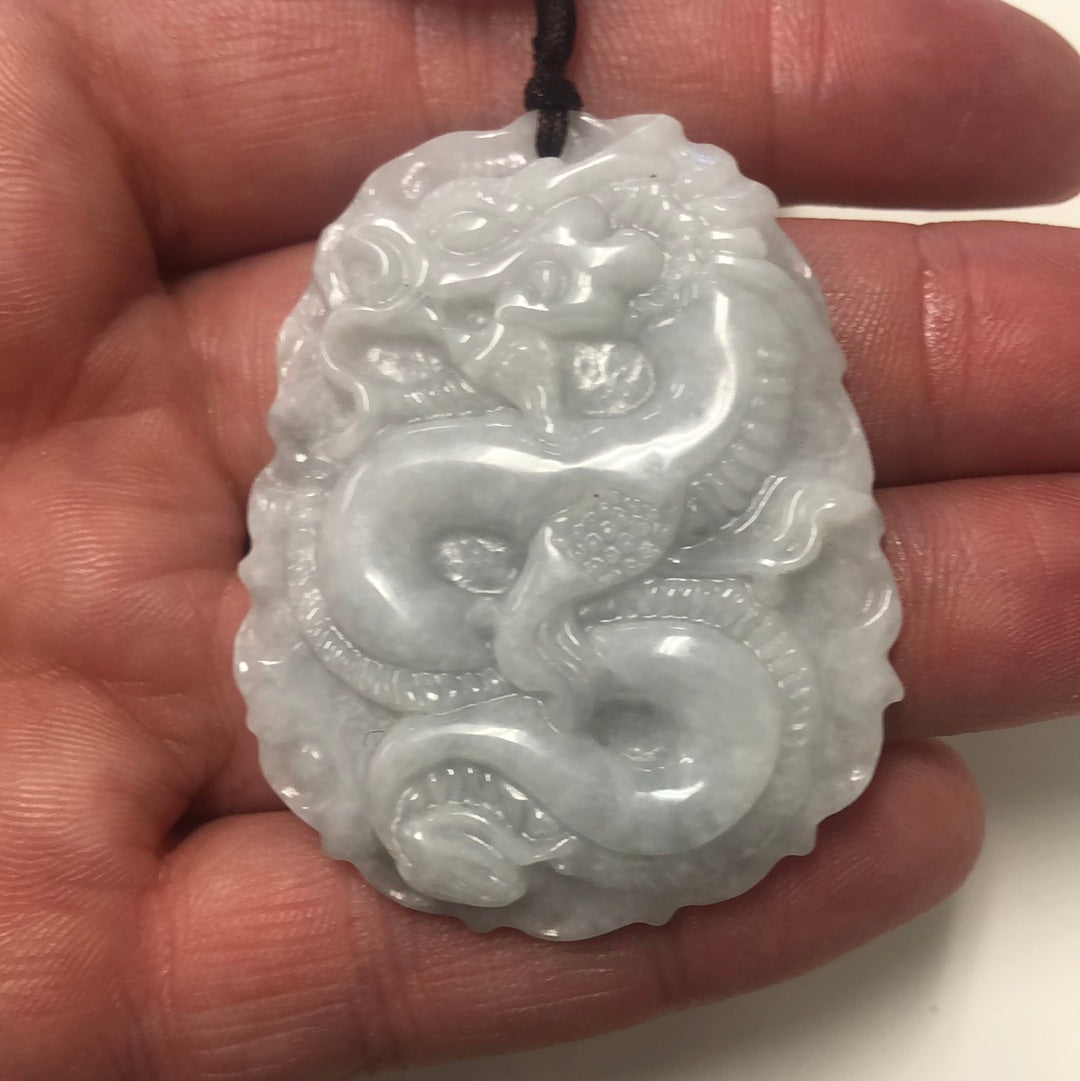 Genuine Jade Dragon Hand Carved Necklace