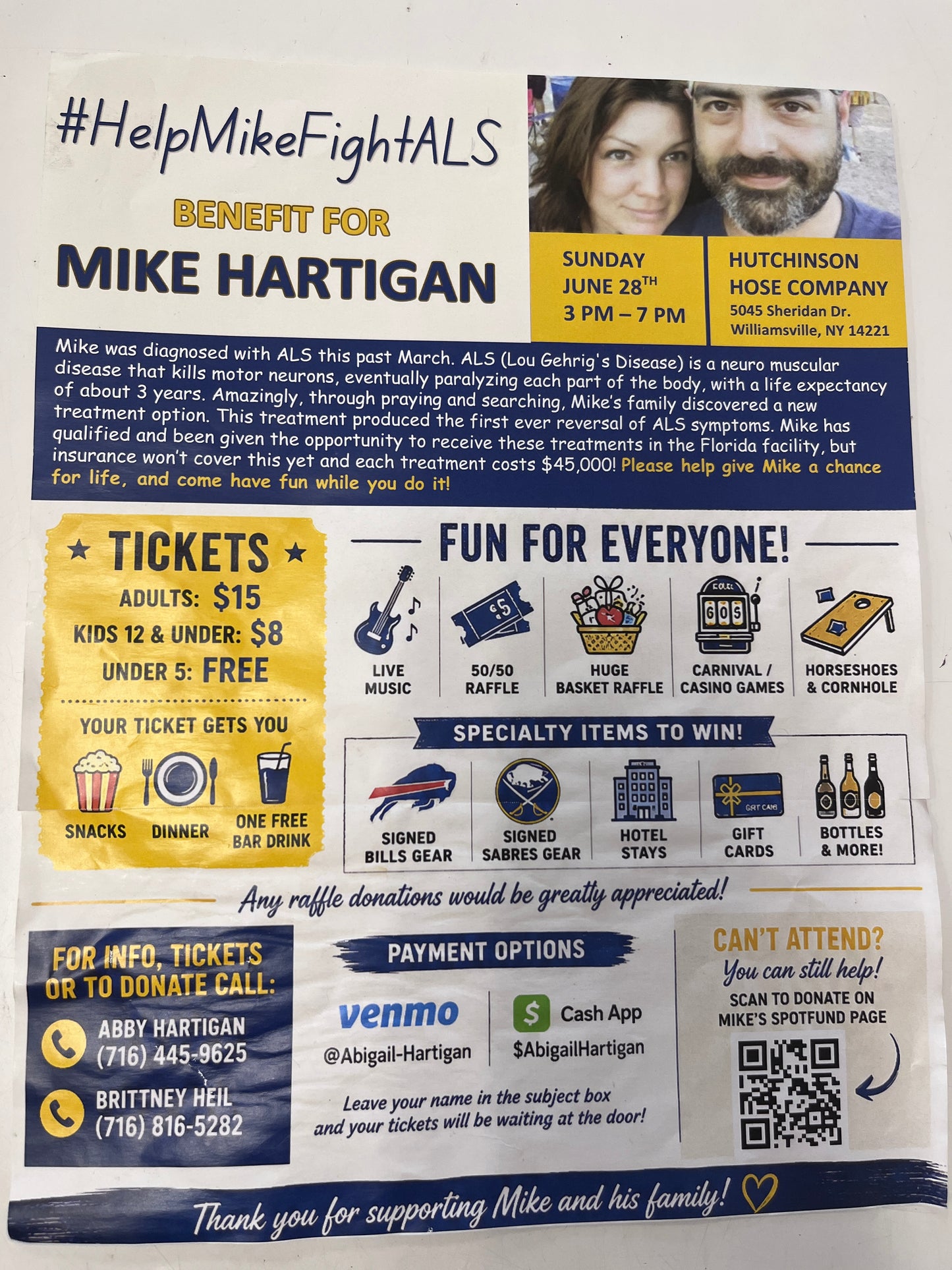 #helpmikefightALS Benefit for Mike Hartigan Donation