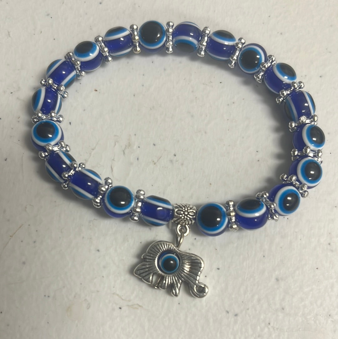 Plastic Bead Evil Eye Bracelets