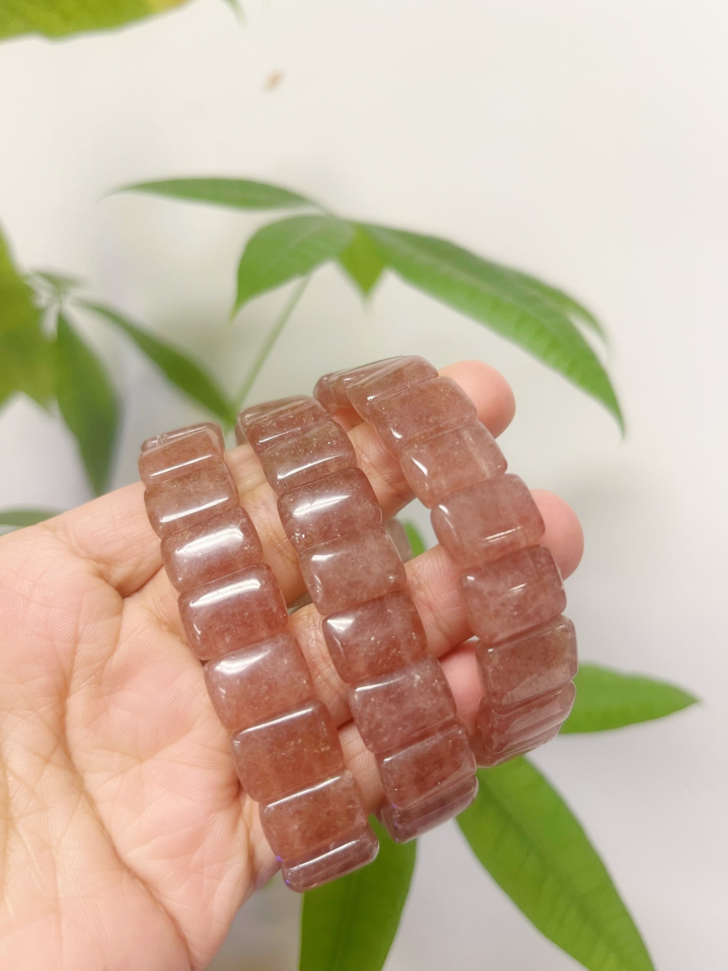 Broad Bead Bracelet Labradorite lapis strawberry Quartz morganite