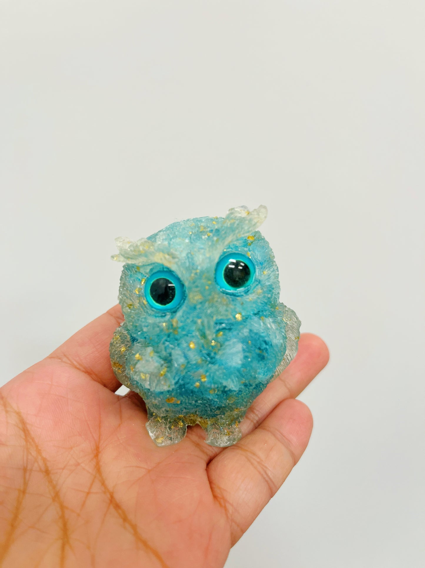 Owl Crystal Chips Resin Owl handmade
