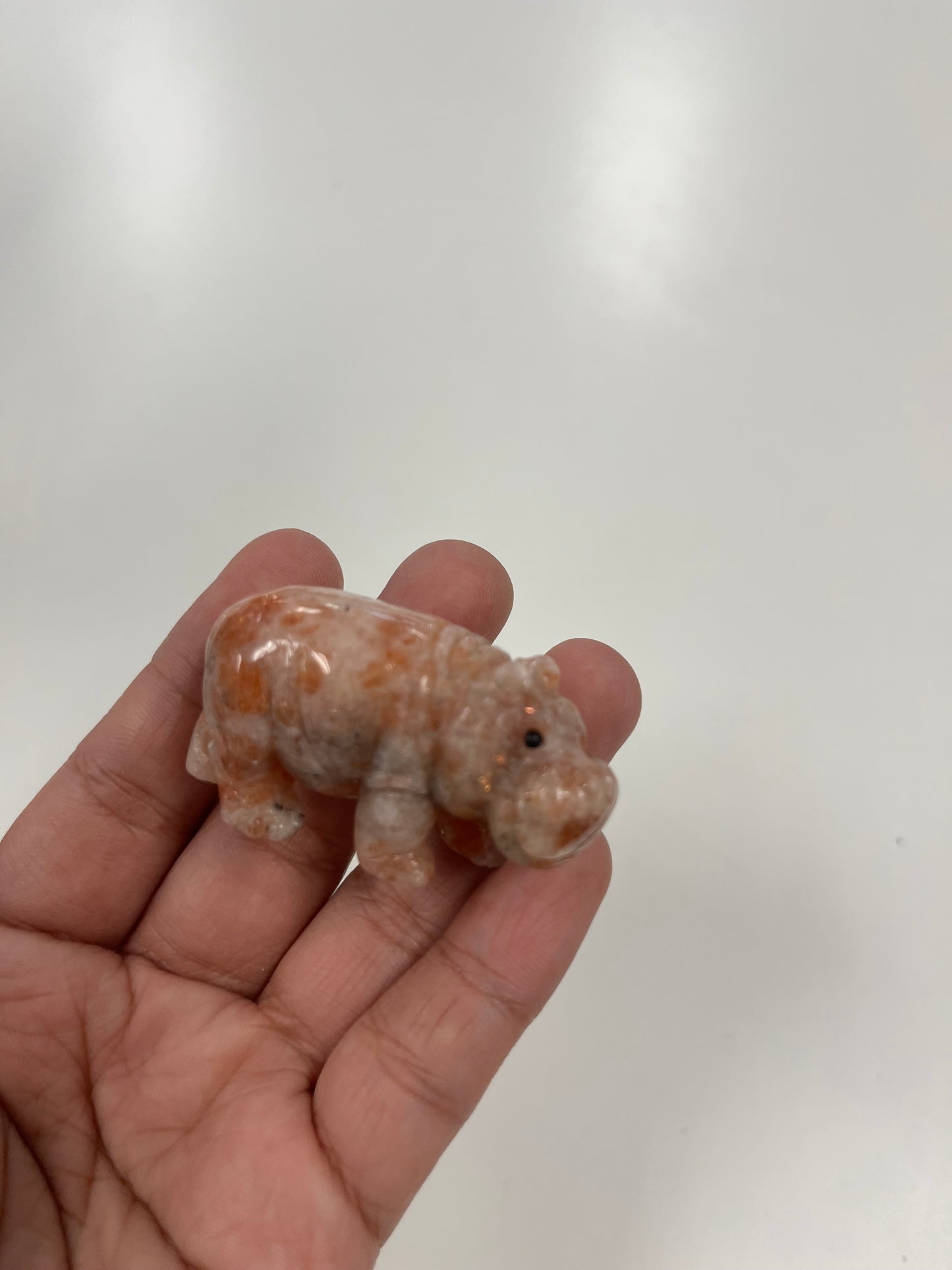 hippo sunstone carving