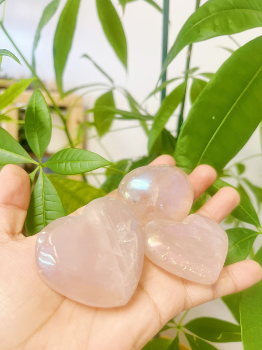 Aura Rose Quartz Heart