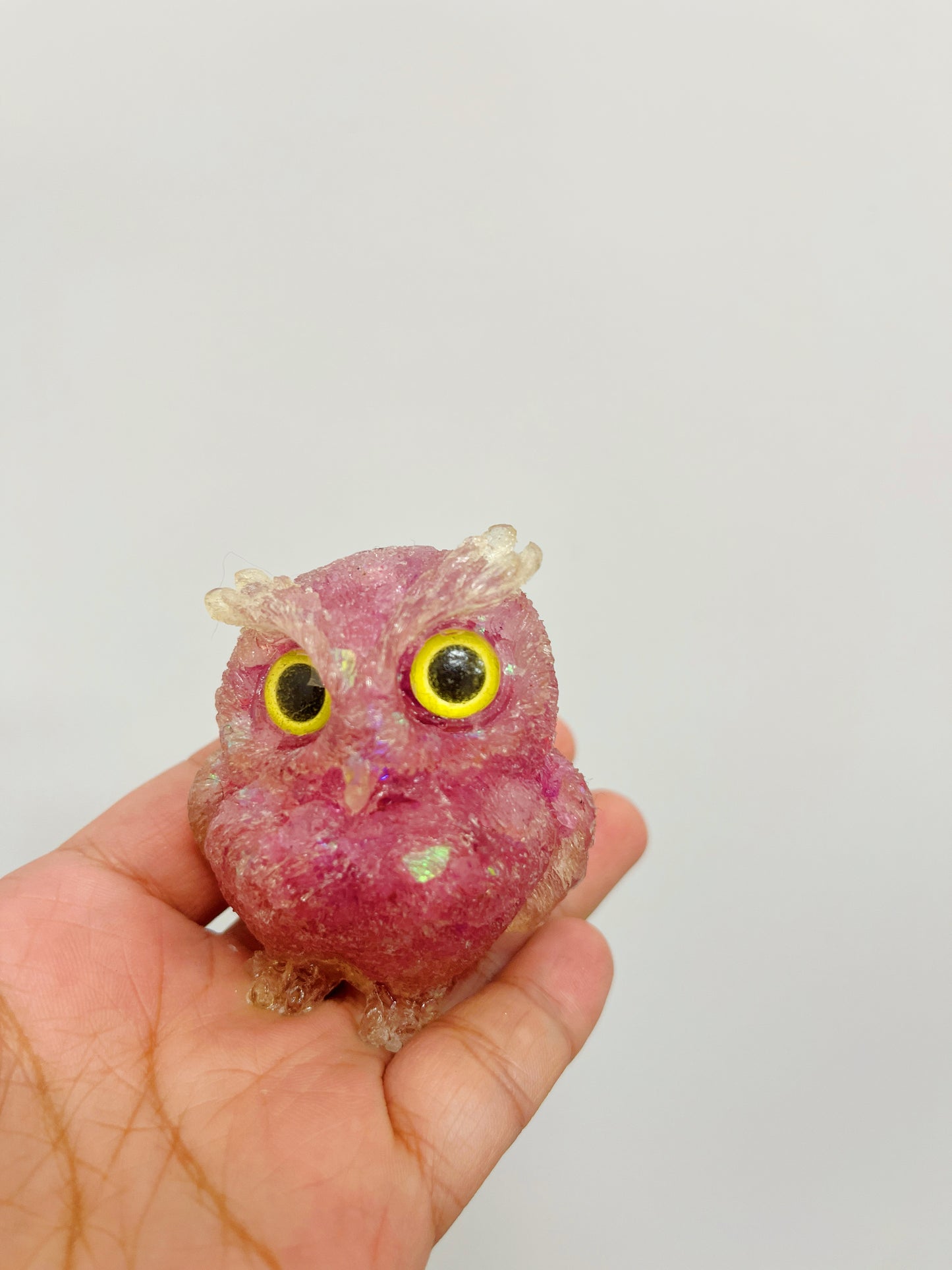 Owl Crystal Chips Resin Owl handmade