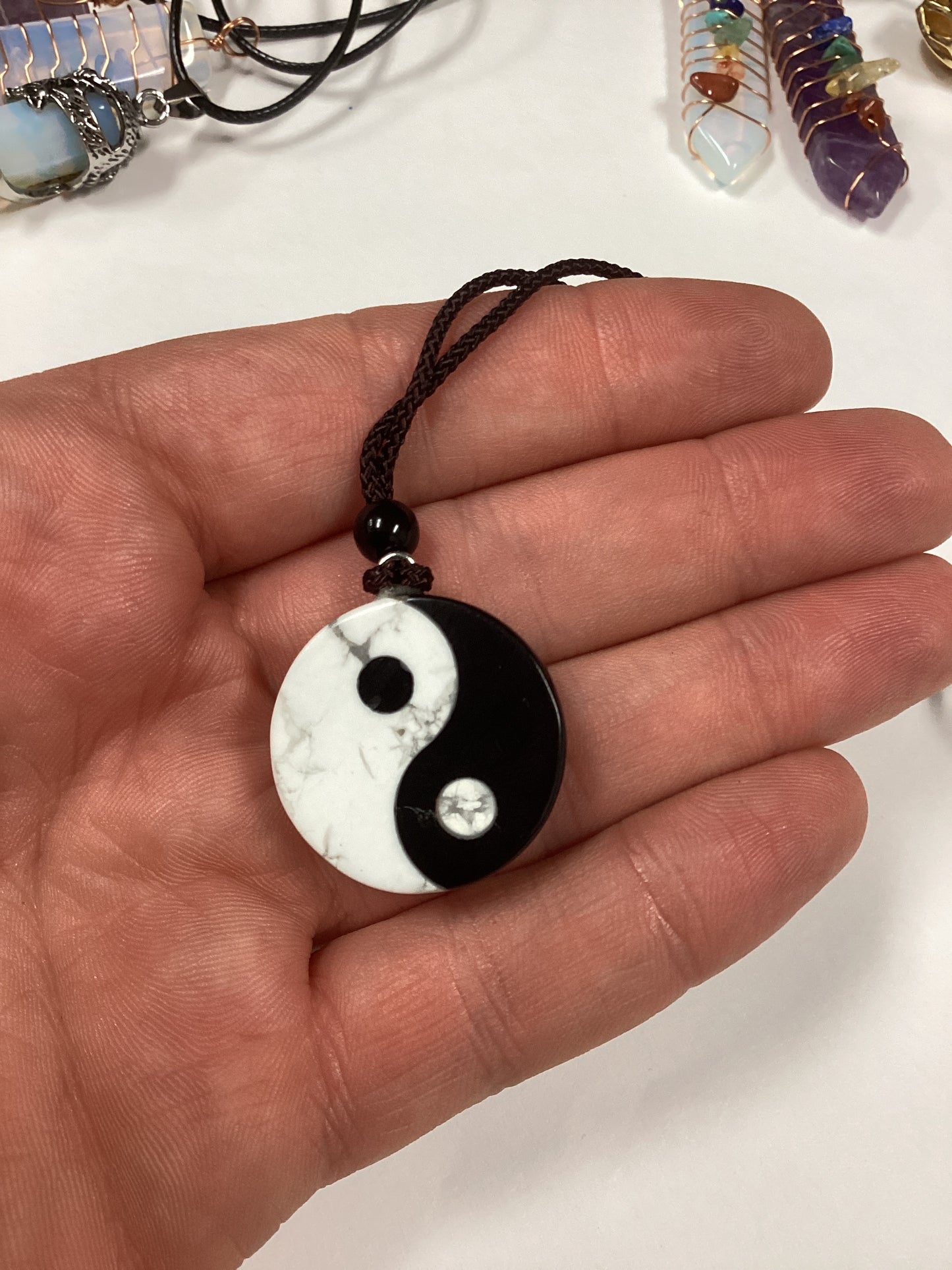 Yang Yang Obsidian and Howlite Necklace