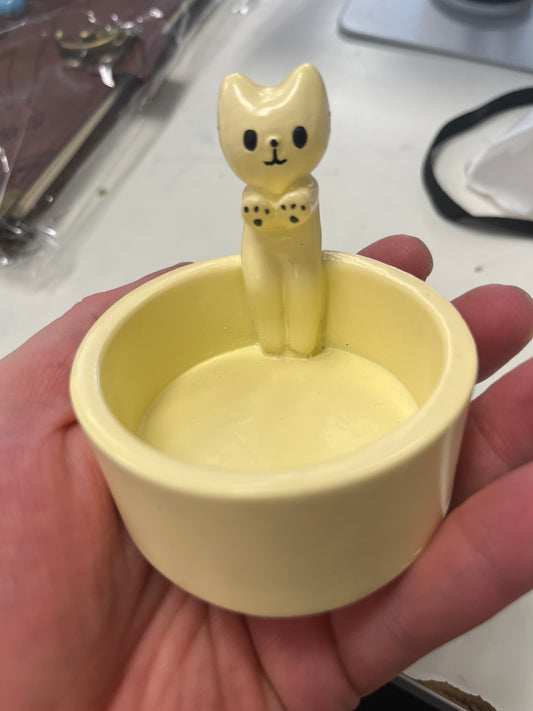 Cat Warming Hands Candle and Incense Holder