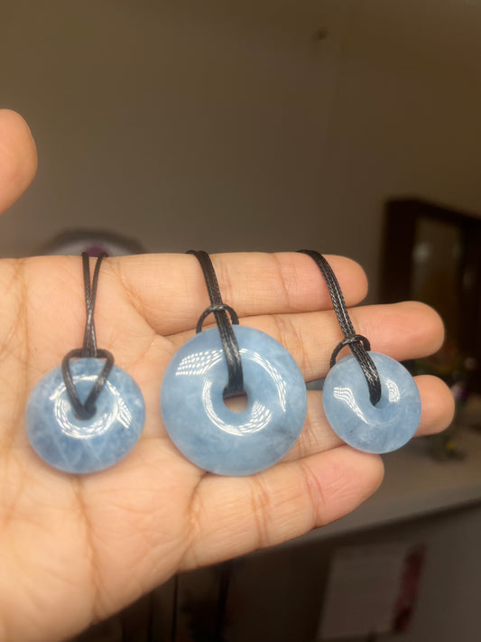 Aquamarine Donut Necklace