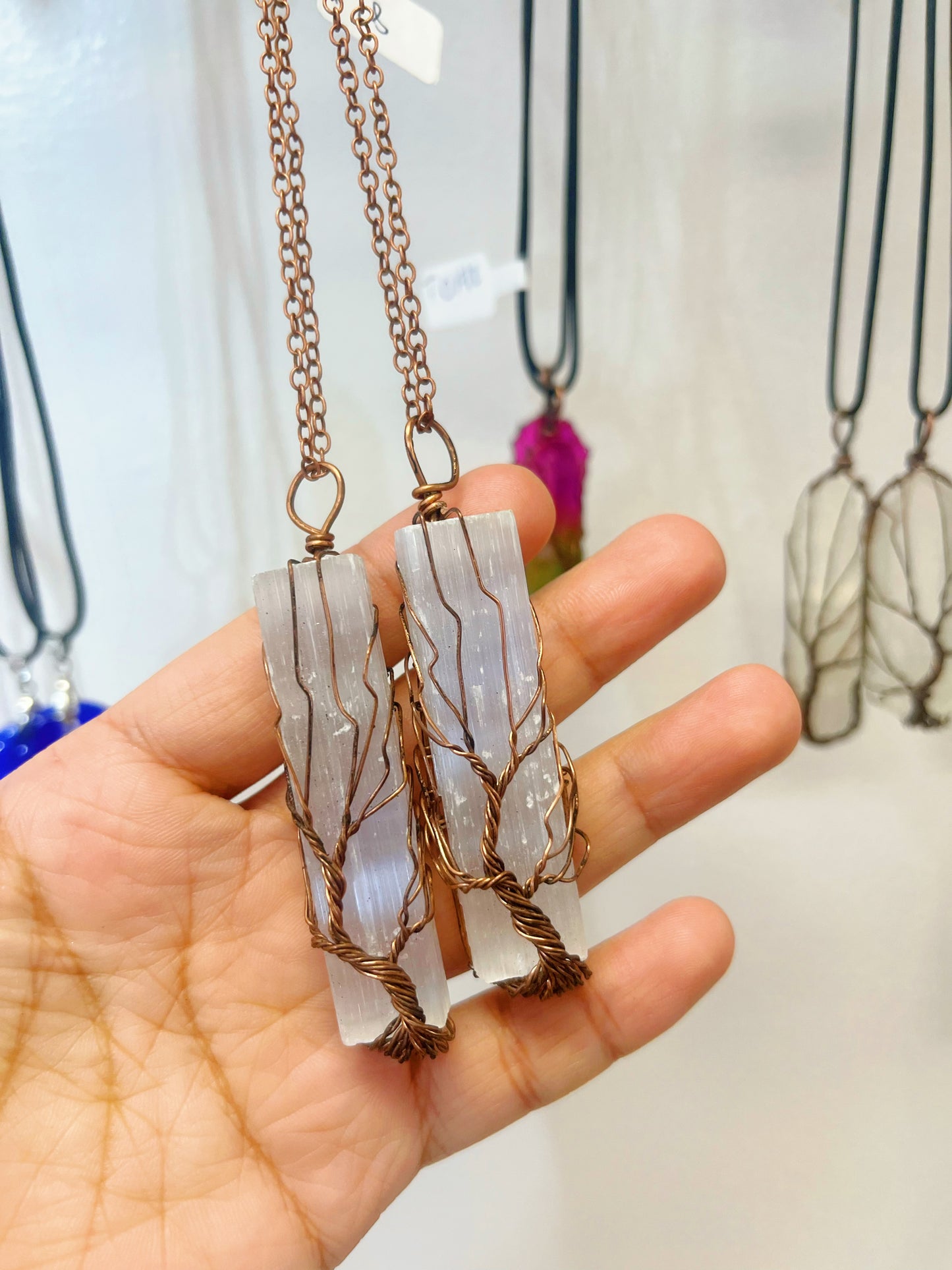 Selenite Tree of Life Necklace