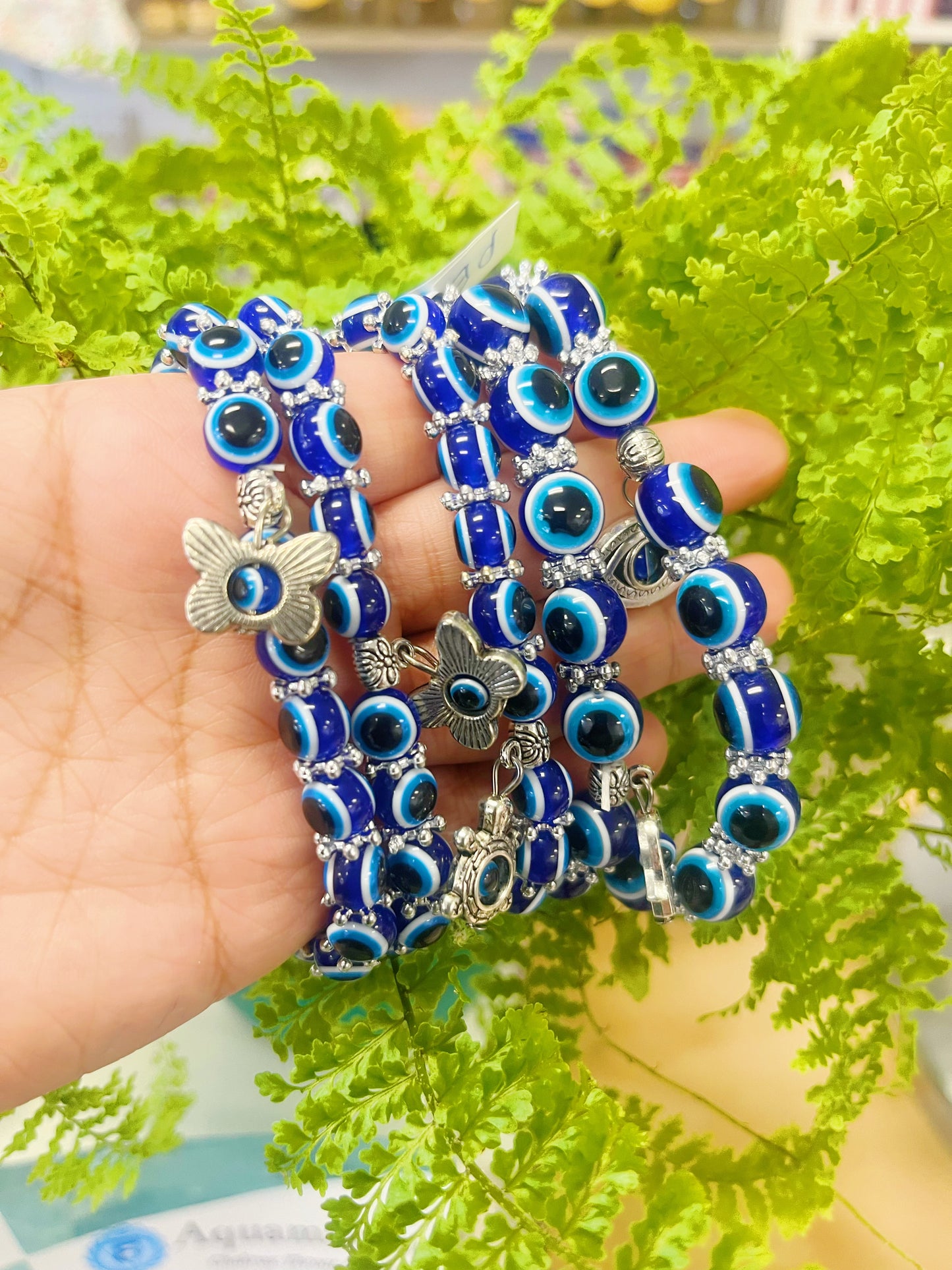 Plastic Bead Evil Eye Bracelets