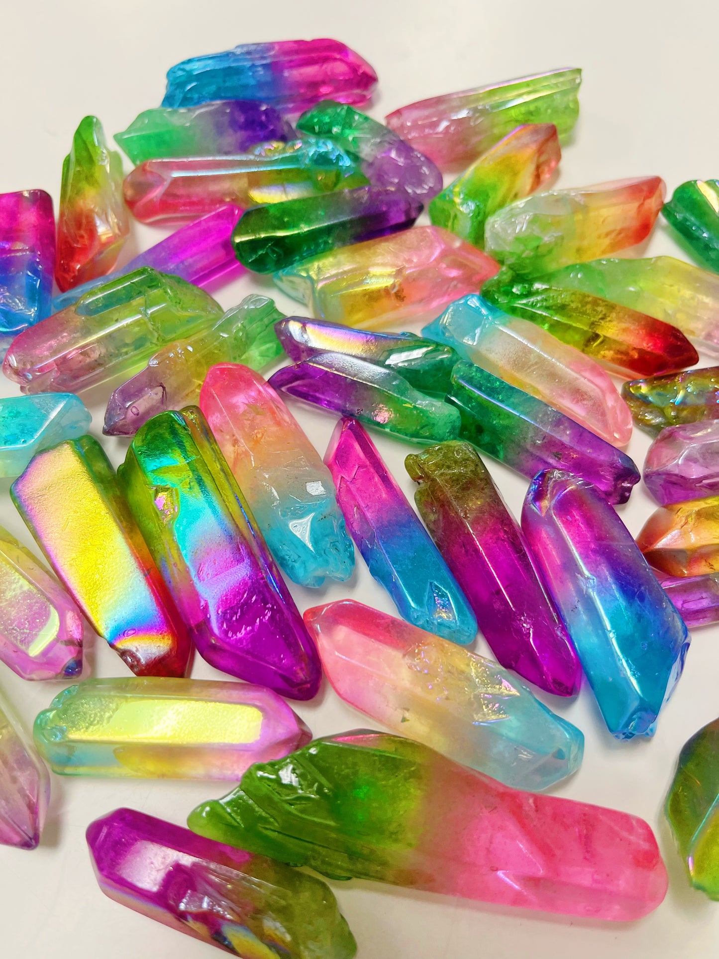 Rainbow Aura Quartz Points