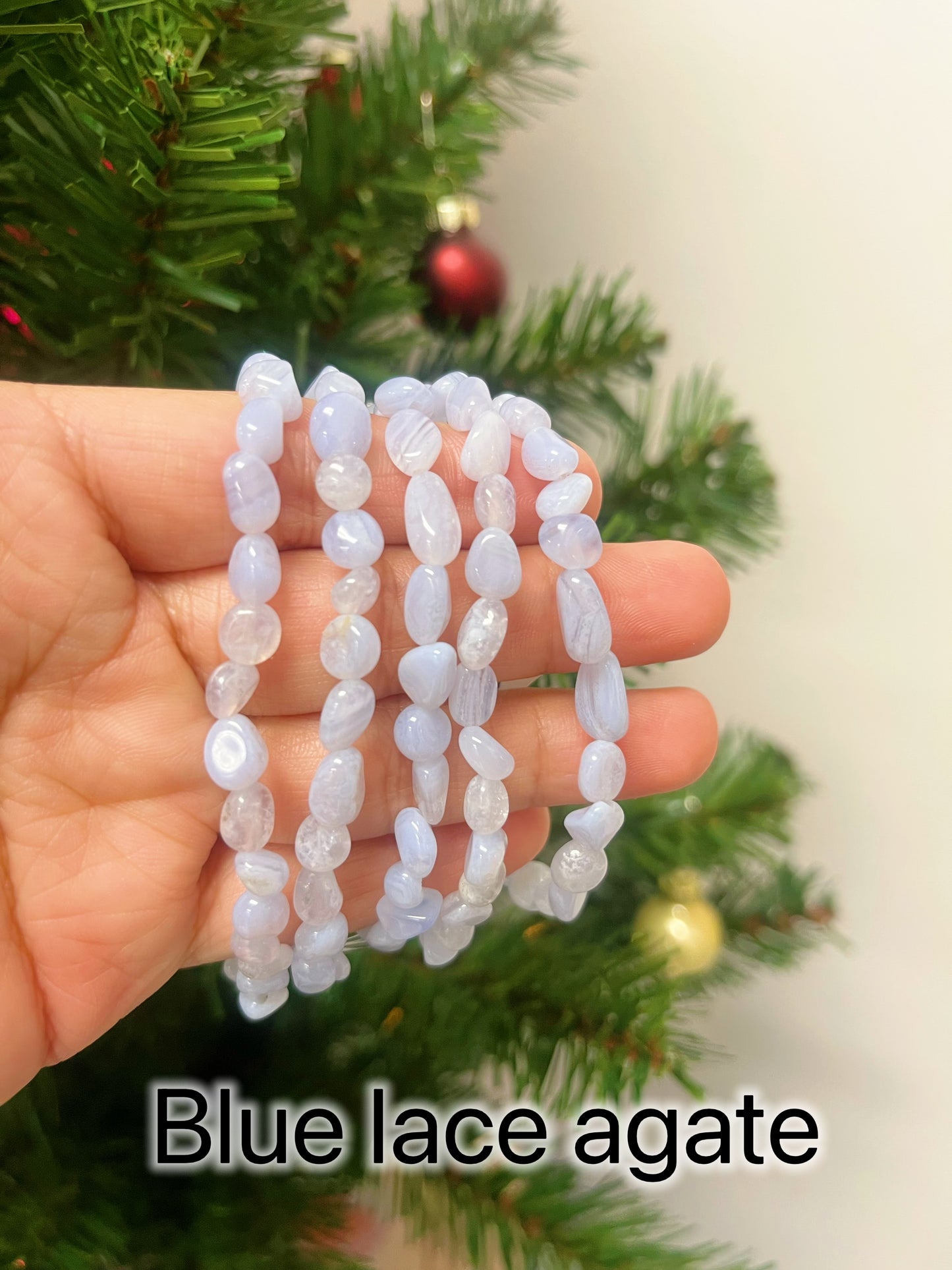 Blue Lace Agate Pebble Bracelet