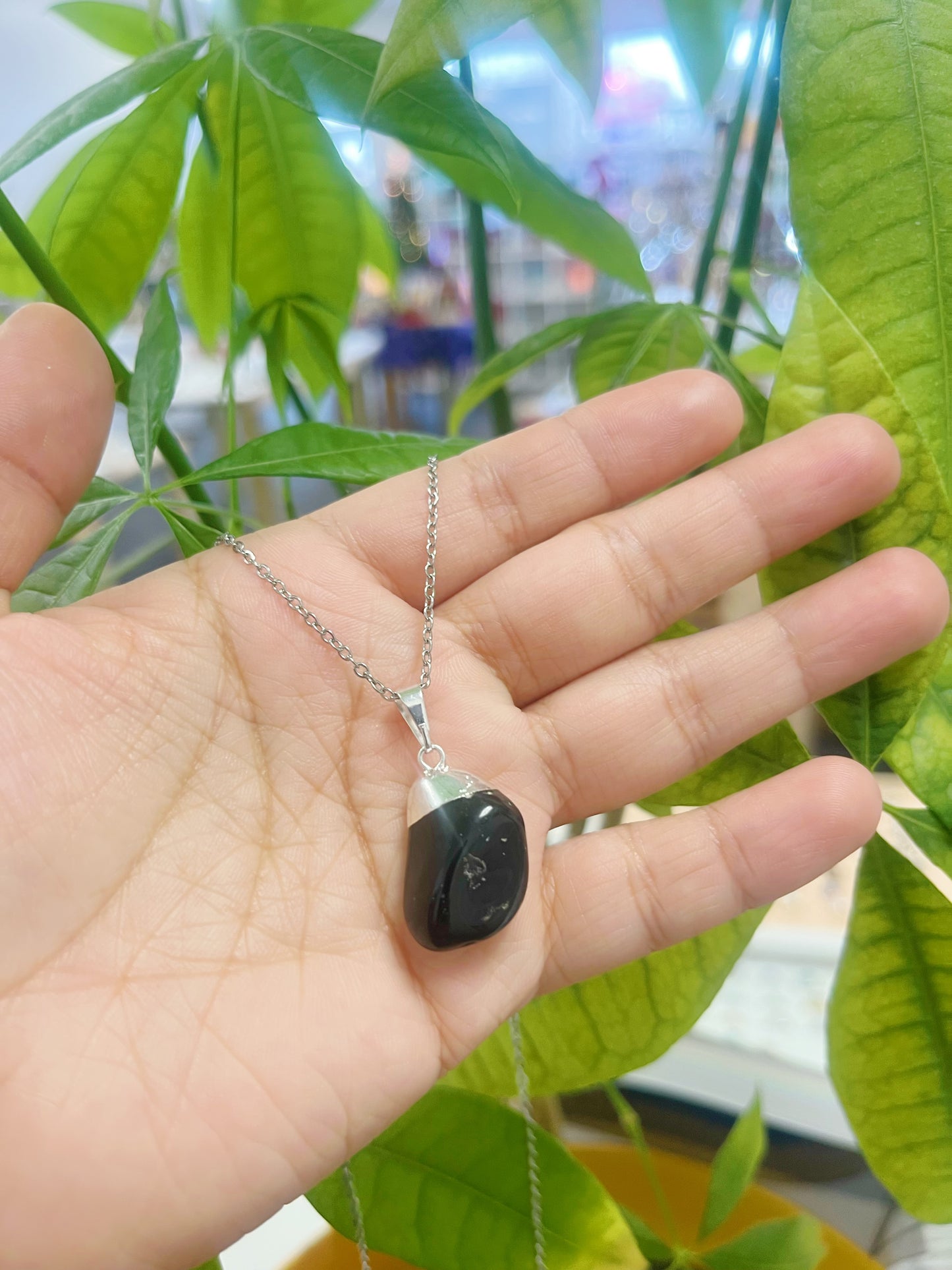 Black Onyx Black Tourmaline Hematite necklace