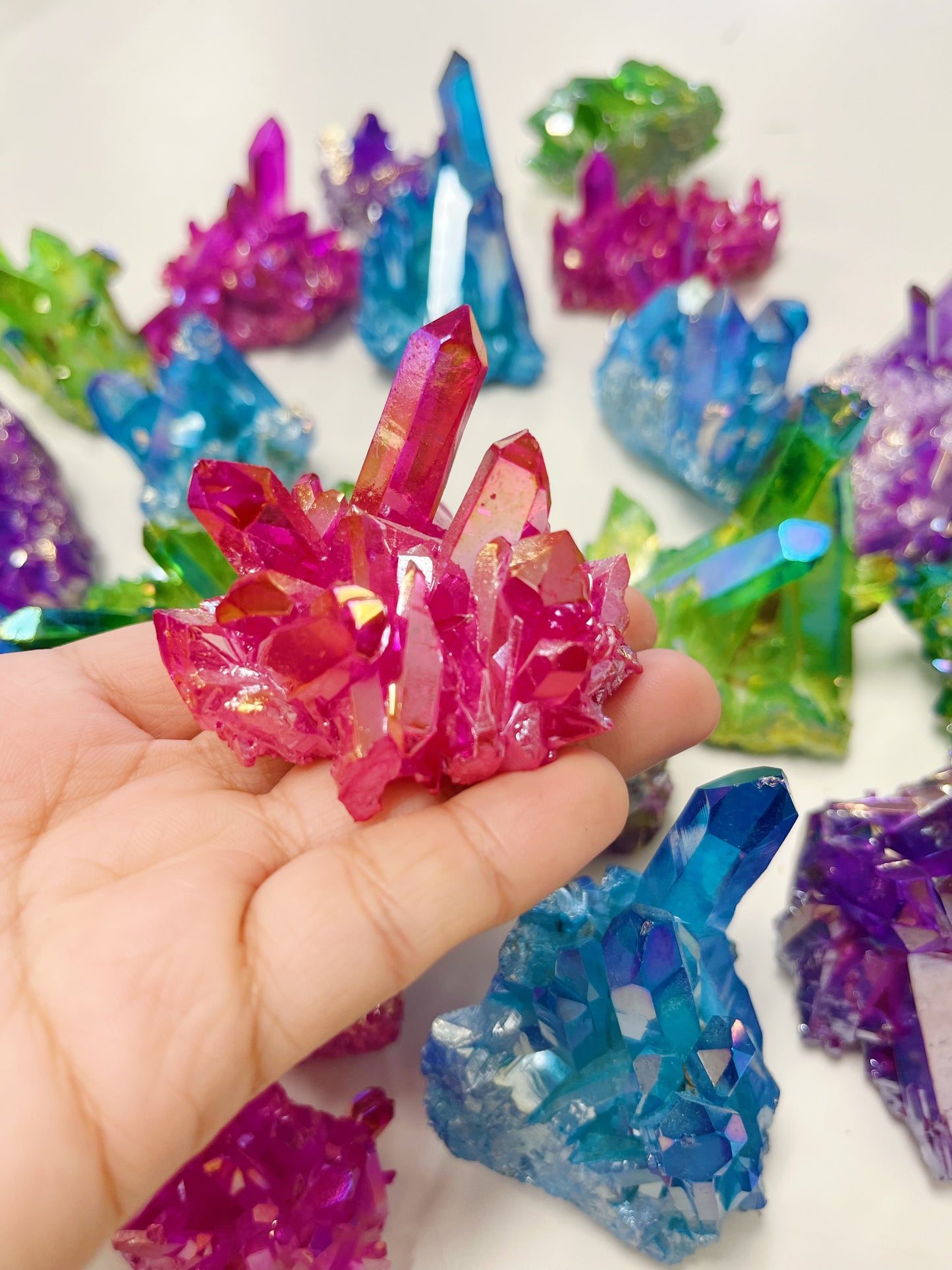 Aura Quartz Clusters