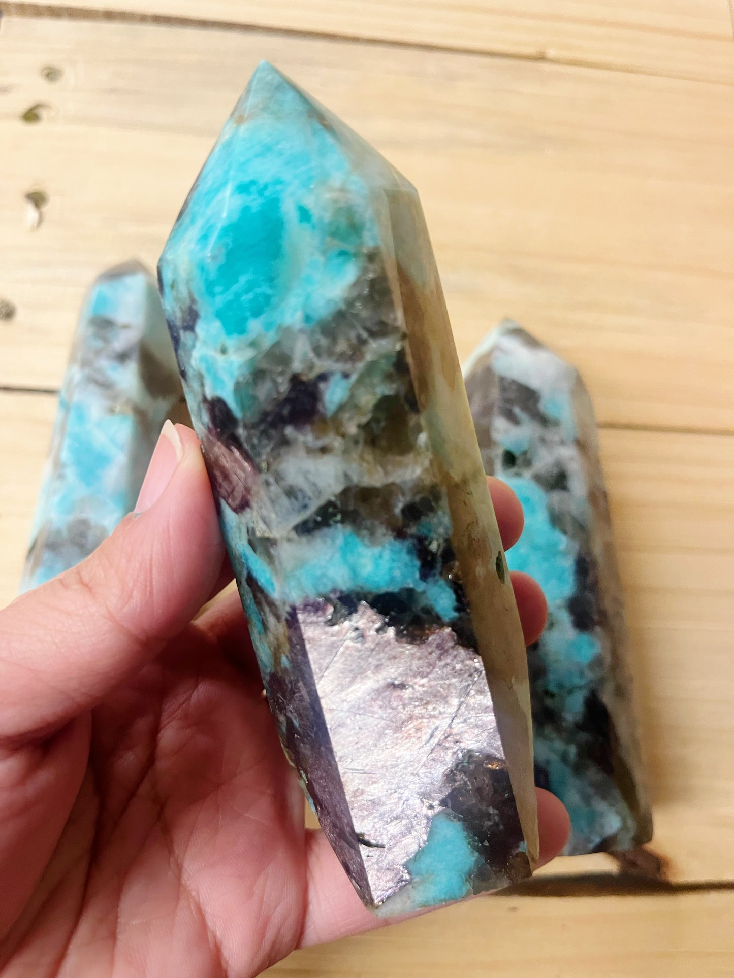 Amazonite Smoky Quartz Lepidolite Tower