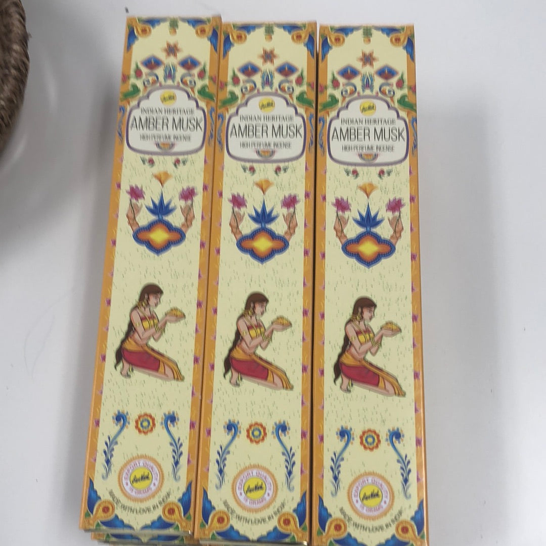 Indian Heritage Amber Musk Incense Sticks