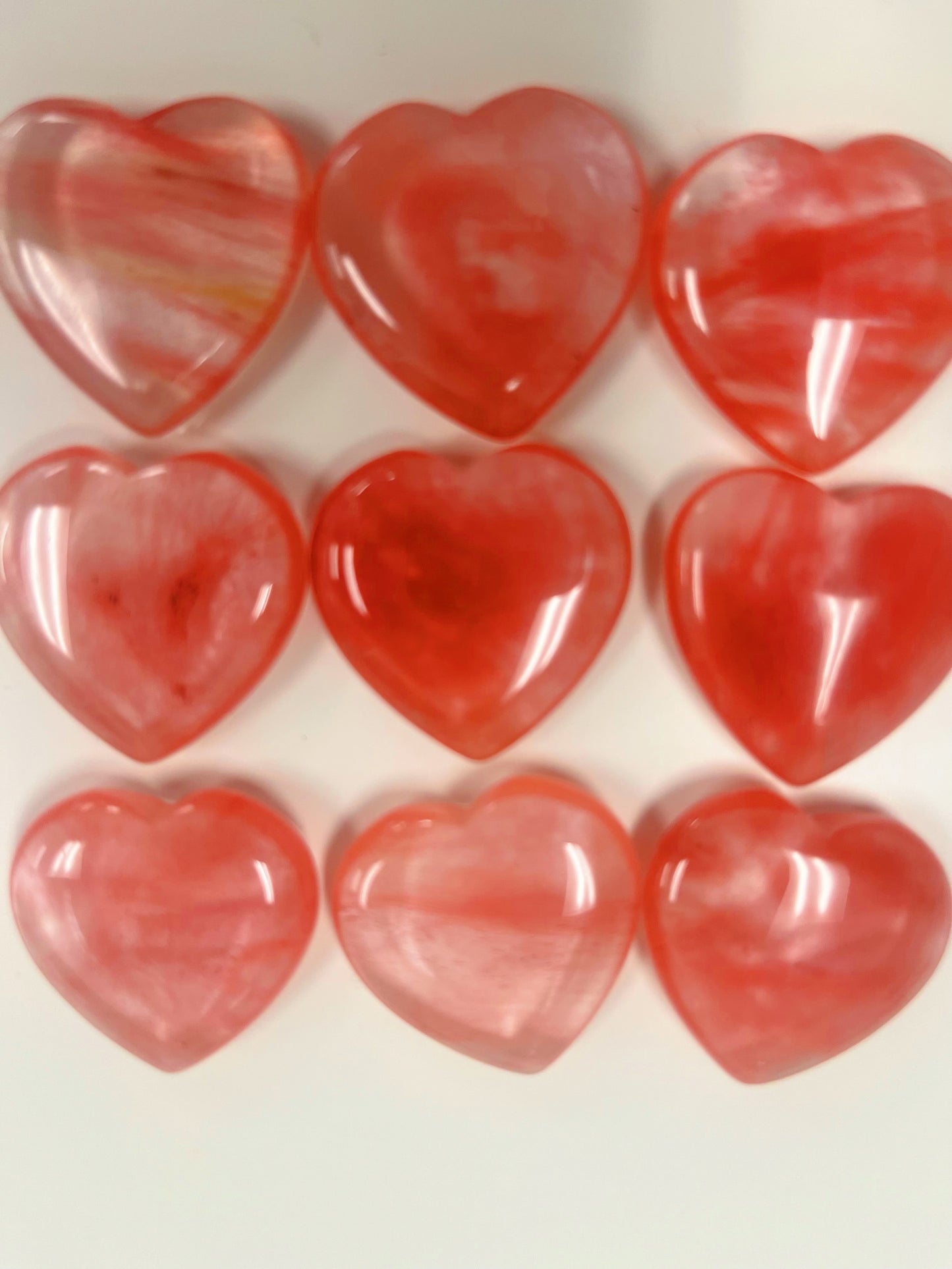Cherry Quartz Hearts