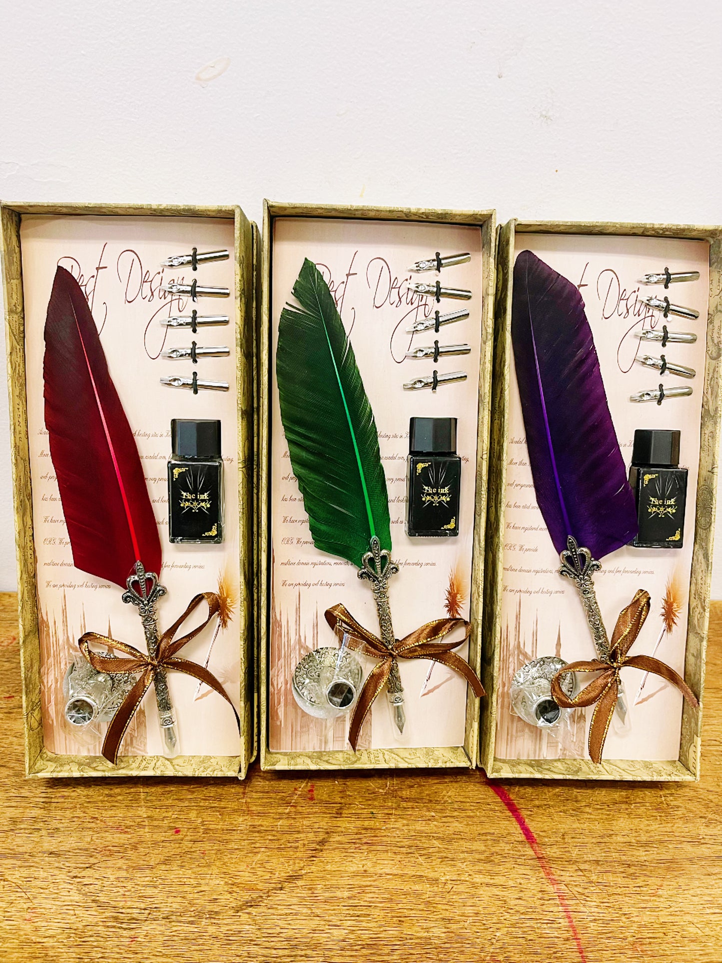 Feather Pen with ink Gift Set