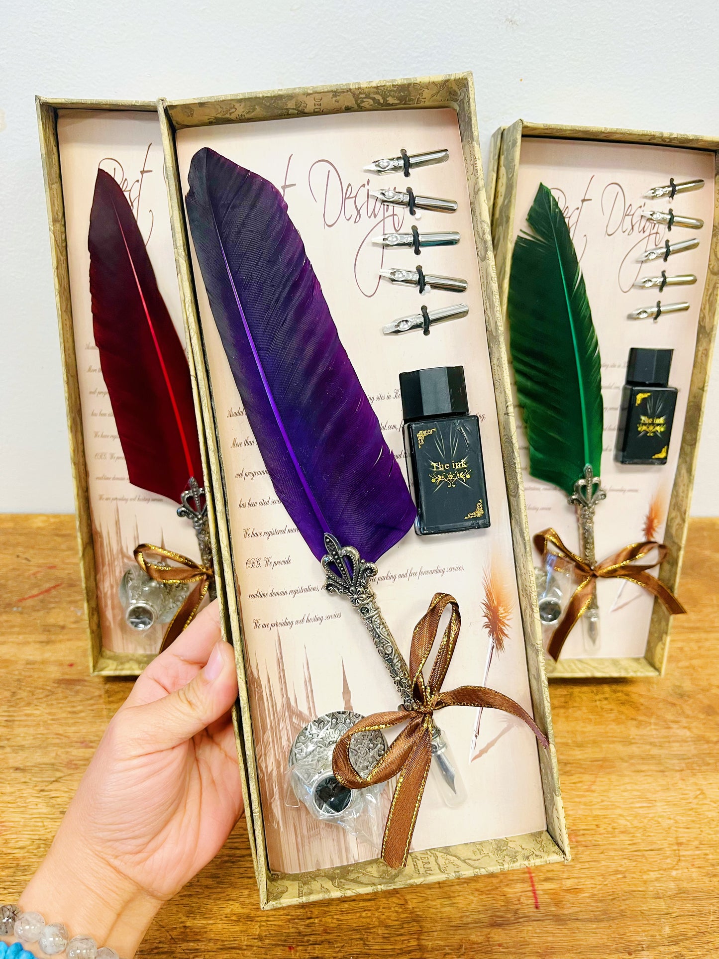 Feather Pen with ink Gift Set