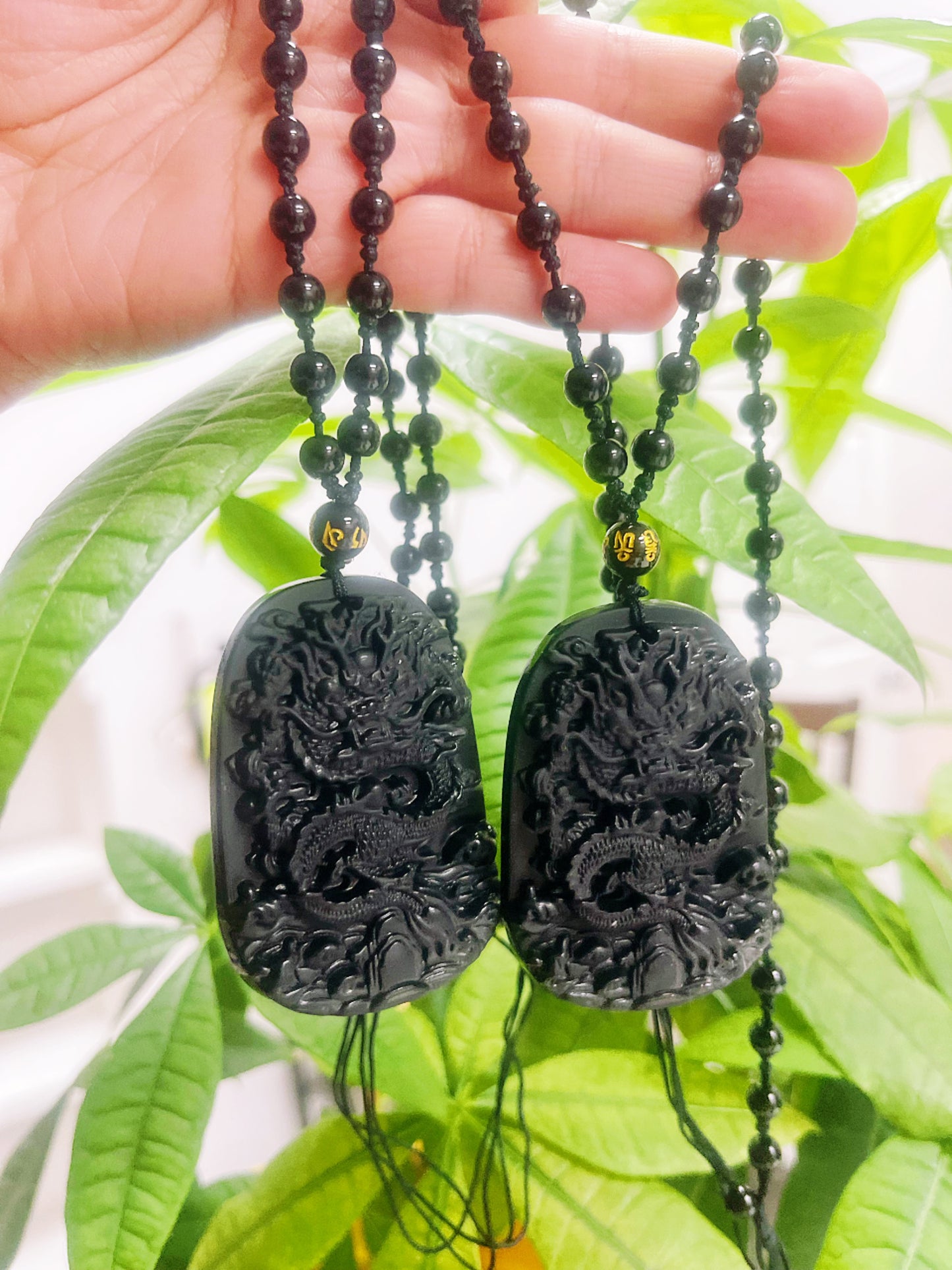 Black Obsidian Dragon Necklace