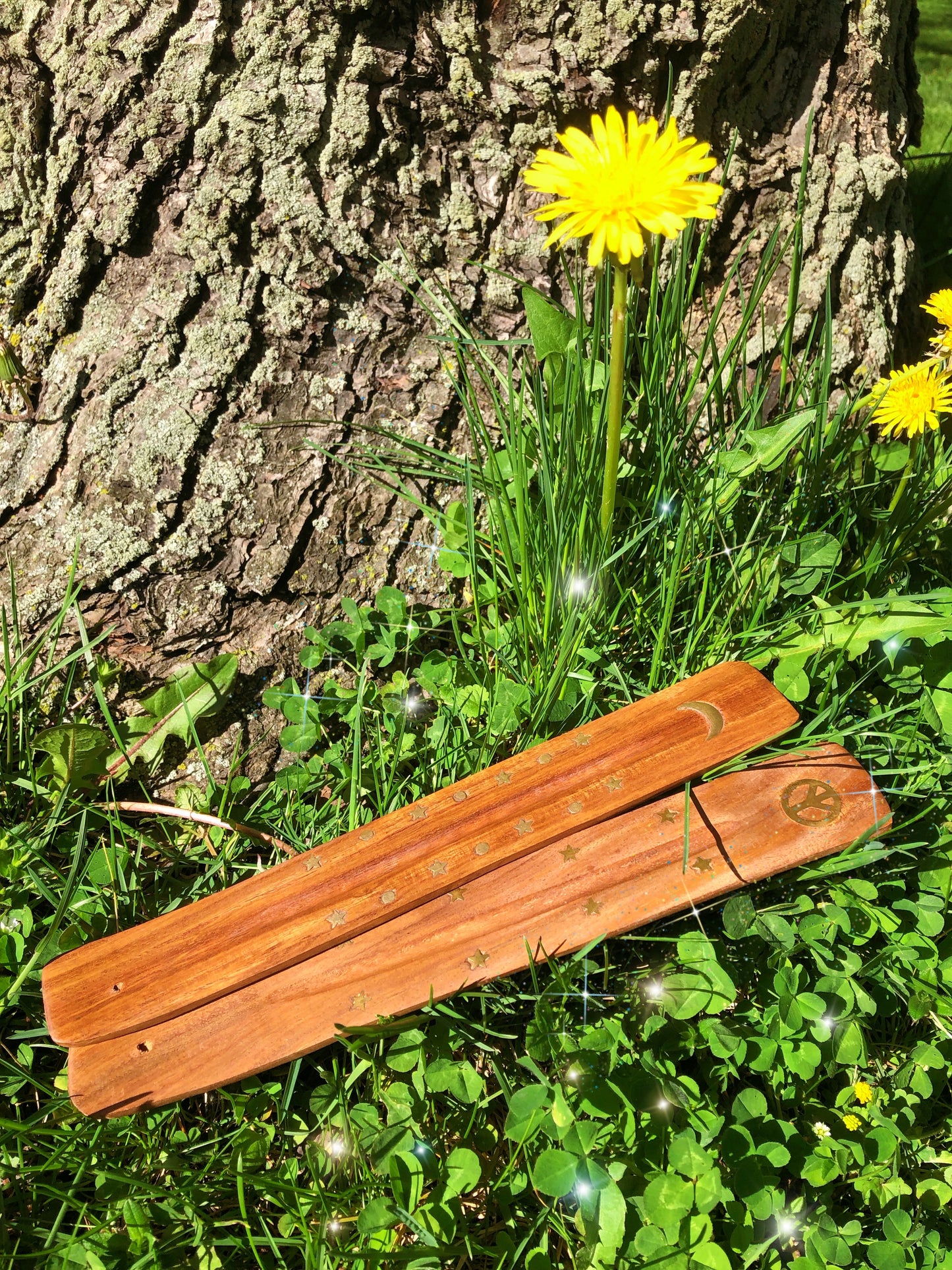 Wood Inlay Incense Stick Burner