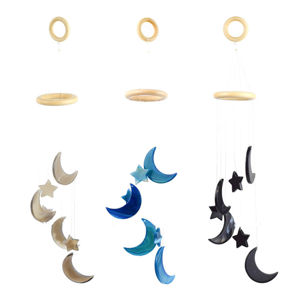 Agate Moon and Star Wind Chime
