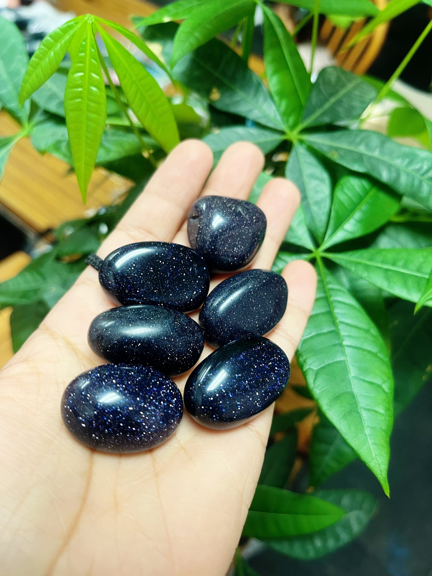 Blue Goldstone Tumbled