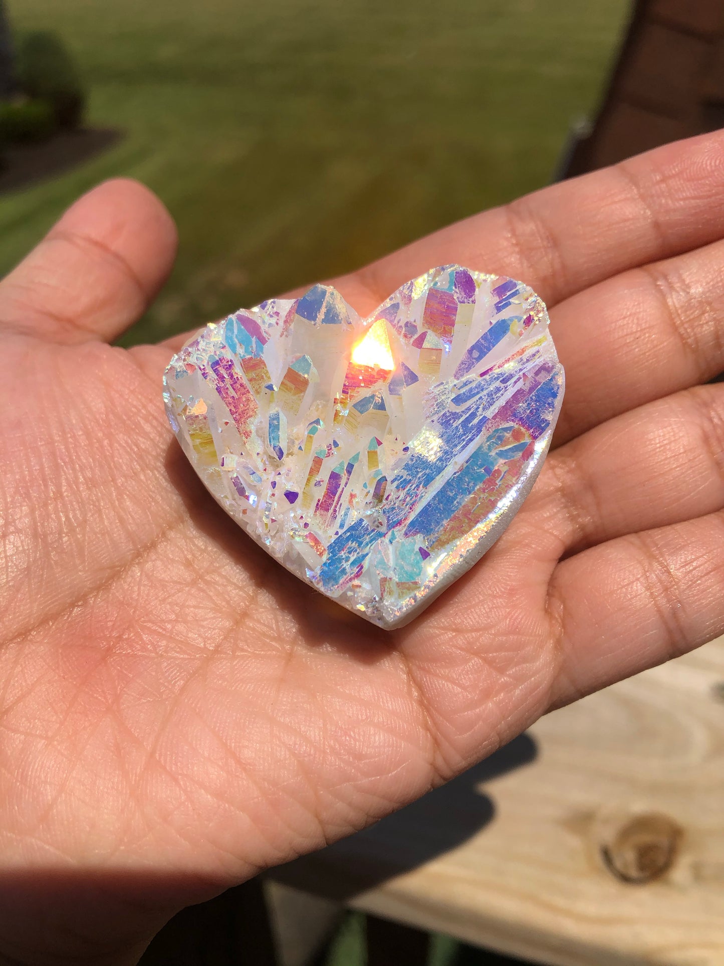 Aura Clear Quartz Cluster Heart