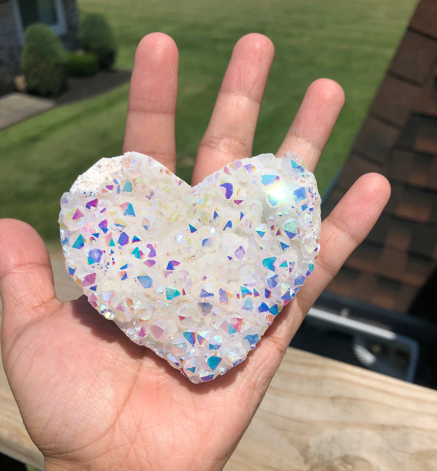 Aura Clear Quartz Cluster Heart