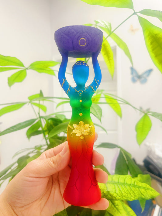 Chakra goddess t-light holder