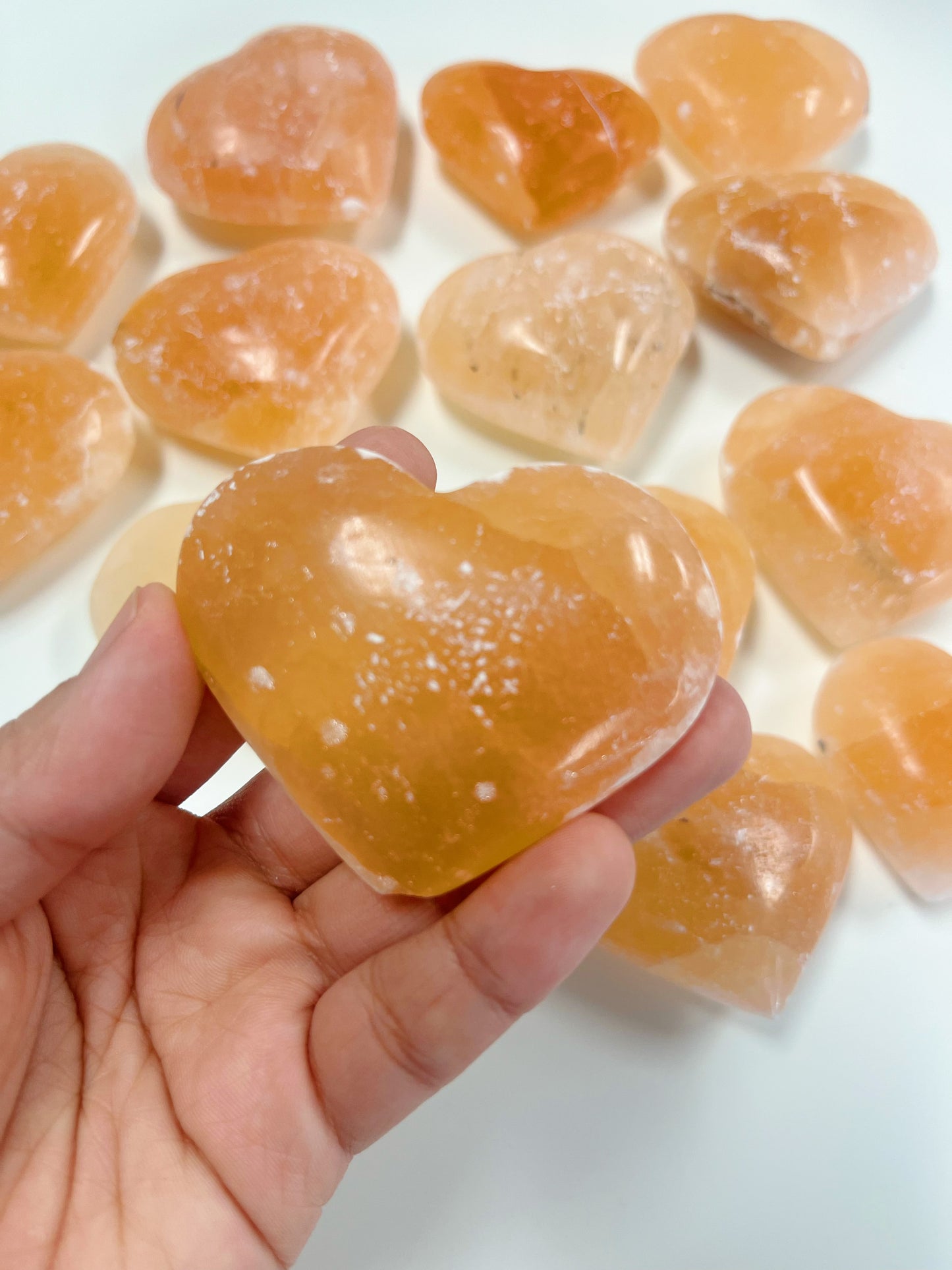 Orange Selenite Heart