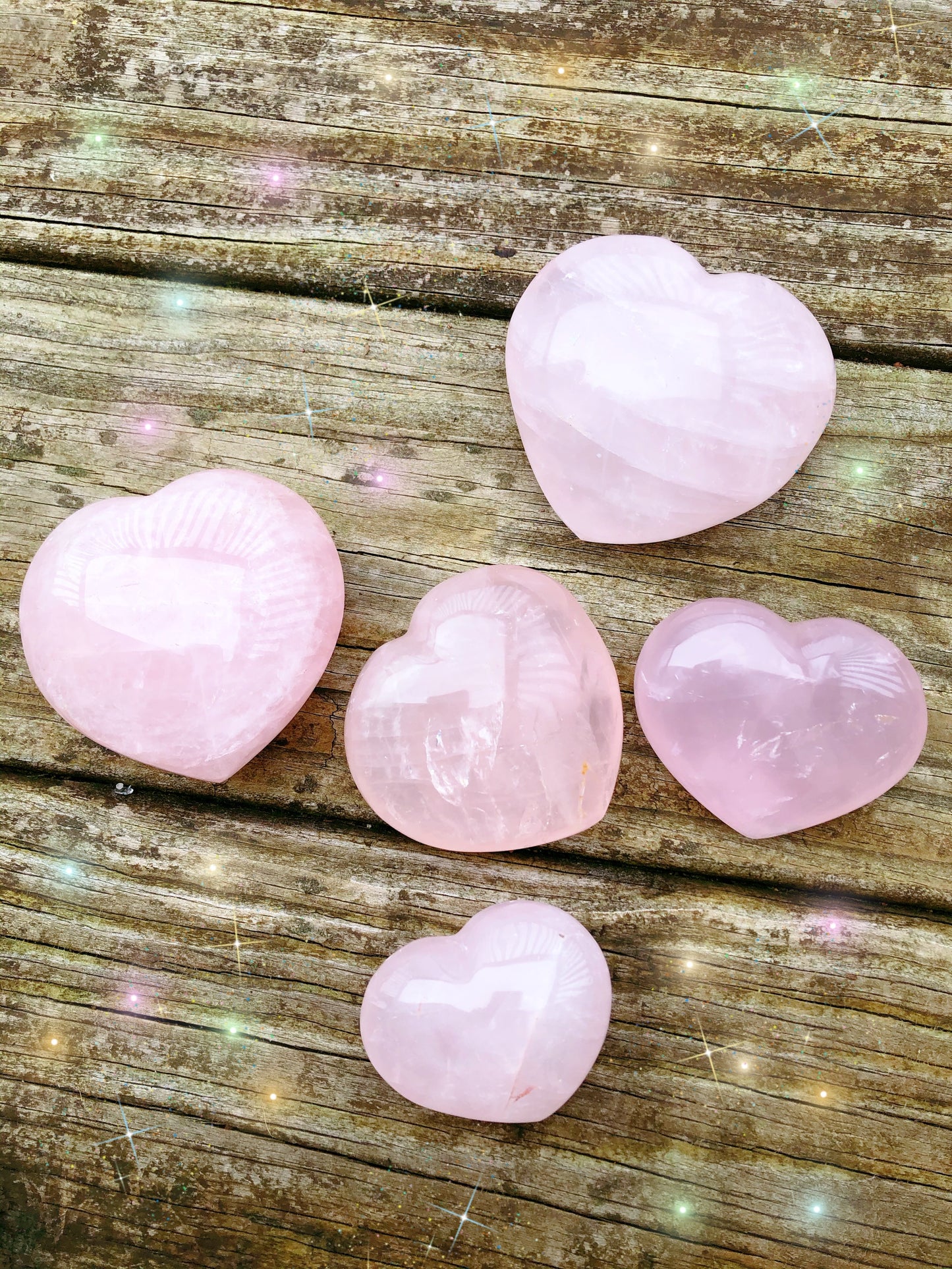 Big Rose Quartz Hearts