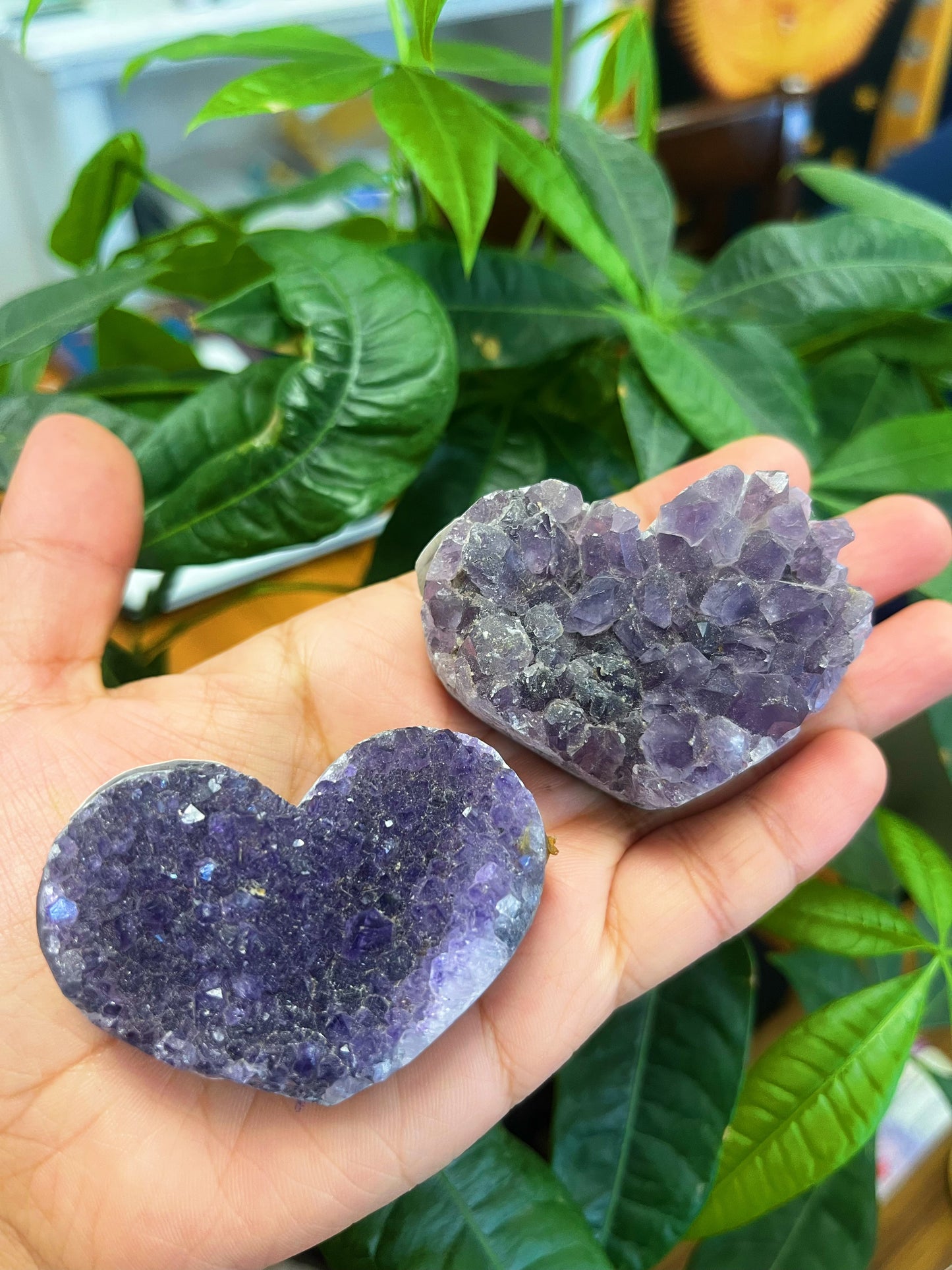 Amethyst Cluster Hearts