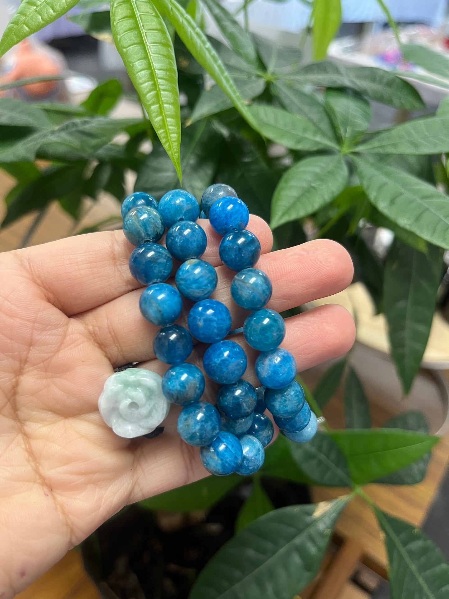 Blue Apatite Bead Bracelets